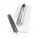Bio-șemineu de sine stătător Inoxidabil White Gloss, 36 cm, arzător inox 0,5L, portabil, ecologic, încălzire eficientă, design elegant, ideal pentru interior și grădină