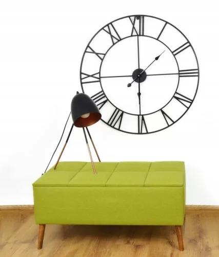 Ceas de perete din metal negru ARVENTA STYLE 80 cm