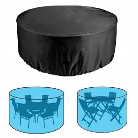   Husă de Protecție Premium pentru Mobilierul de Exterior, Cilindrică, Neagră