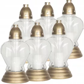  Lampa funerară Bispol cu design clasic și înlocuibil, transparentă, 6 bucăți