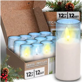   Set 12 Lumânări Electrice cu Efect de Flacără pentru Decor și Siguranță, Înălțime 12,5 cm