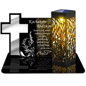   Lampă Solară LED PREMIUM XL cu Ornamente Aurii - Znicz Veșnic Ecologic
