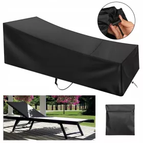  Husă pentru Șezlong de Grădină, Rezistentă la Apă și UV, 210*75*80/40 cm (Negru)