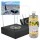 Bio-șemineu Sunset Garden mini negru mat cu Biocombustibil aromat 1L lemongrass – bio-șemineu portabil, elegant, din oțel rezistent, cu arzător inox, ideal pentru încălzire și atmosferă confortabilă în casă, apartament sau birou