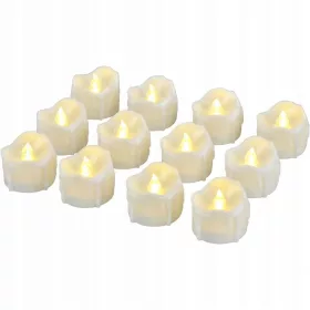   Set de 24 Lumânări LED Fără Flacără cu Timer, Lumina Caldă, Simulare Flacără Reală