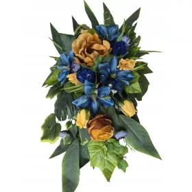   Aranjament floral pentru cimitir în vas rotund - eleganță și naturalețe