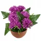 Vasă Decorativă de Toamnă cu Crizanteme Violet și Ferigi 25 x 24 cm