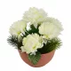 Vază de Toamnă cu Crizanteme Crem 22 x 19 cm