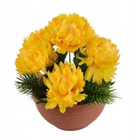   Vasă Decorativă de Toamnă cu Crizanteme Galbene 22 x 19 cm