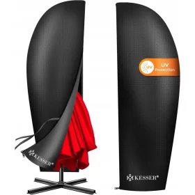   Husă de Protecție pentru Umbrelă de 3m - Negru, Impermeabilă cu Fermoar Rapid
