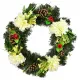 Coroană de Toamnă cu Crizanteme Galben Deschis Ø35 cm - Decor de Sezon