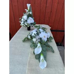   Set Nagrobnic Elegant cu Flori Artificiale de Înaltă Calitate