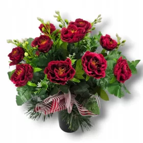   Compoziție florală pentru mormânt cu flori artificiale - Producție Poloneză
