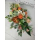Aranjament Funerar pentru Mormânt - Culori Portocaliu și Lime, Flori Artificiale Premium