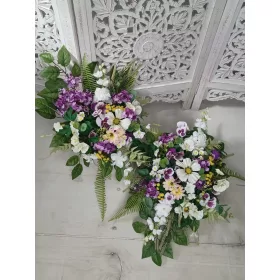   Set Funerar - Aranjament şi Buchet cu Flori Artificiale Premium