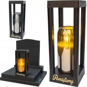   Lampion Solar LED "Pamiętamy" cu Dublă Alimentare pentru Morminte și Cimitire