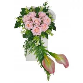   Aranjament Floral Funerar în Formă de Inimă cu Trandafiri și Calle