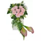 Aranjament Floral Funerar în Formă de Inimă cu Trandafiri și Calle