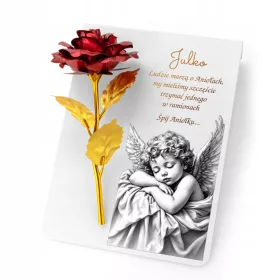   Roză Eternă cu Dedicație pentru Mormântul unui Copil - Decorațiune Memorială Durabilă