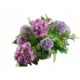   Compoziție Florală Funerară Naturală, Nuante de Violet și Verde