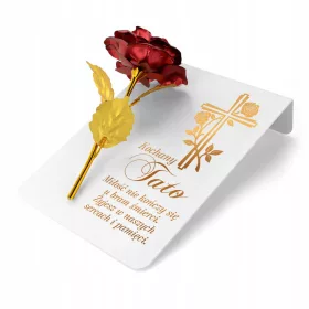   Roză Eternă cu Dedicatie Pentru Mormântul Tatălui - Decor Durabil și Elegant