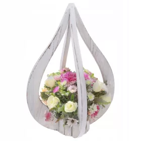   Statuetă Decorativă din Lemn Natural, Înălțime 55 cm, Design Modern