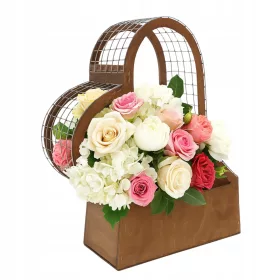   Coș Decorativ în Formă de Inimă, Ideal Pentru Aranjamente Floristice