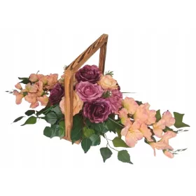 Aranjament Funerar Elegant în Ramă Arămie, 70x30x26 cm