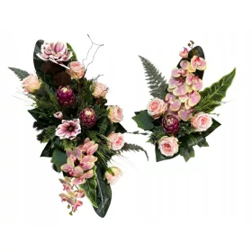   Aranjament Floral pentru Cimitir cu Buchet în Vază - Design Elegant și Rezistent