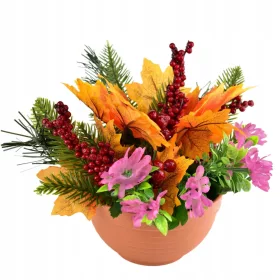 Vasă Decorativă de Toamnă cu Frunze de Arțar 22x25 cm