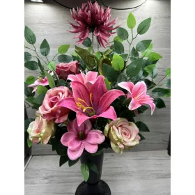   Aranjament Floral pentru Mormânt în Flacon - Eleganță și Respect