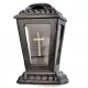 Lumânare Ceramică Neagră cu Cruce de Aur pentru Cimitir