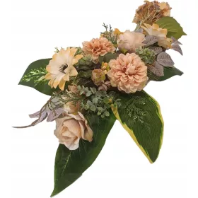   Compoziție Florală Funerară Cu Hortensii Crem și Alte Flori