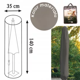   Husă Protecție Umbrelă de Grădină, Culoare Taupe, Ușor de Utilizat