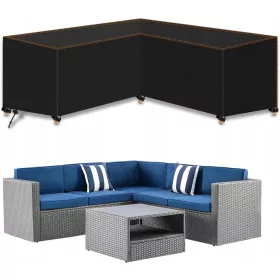   Husă de Protecție pentru Mobilier de Grădină în Formă de L, Impermeabilă și Rezistentă la Vânt, 250 cm
