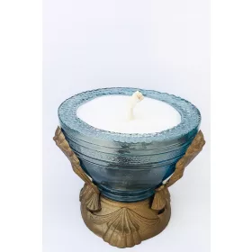   Lumânare Parafină în Bol de Sticlă cu Bază Decorativă Aurie - Eleganță și Durabilitate