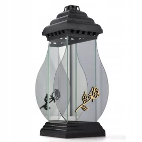   Lampion Funerar "Napoleon Ażur Róża Złoty" - Design Modern cu Elemente Reflective