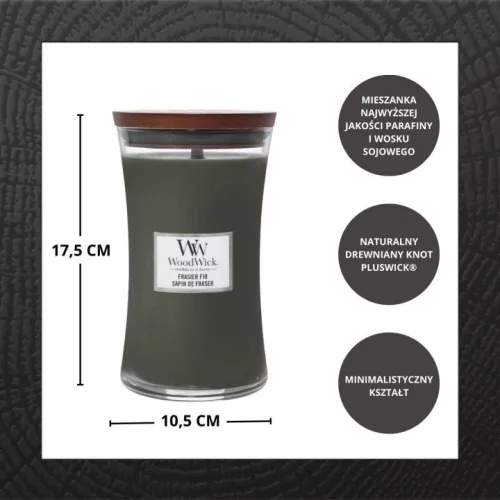 Lumânare parfumată WoodWick Frasier Fir 609,5 g