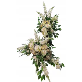 Set Funerar Ornamental cu Trandafiri Albi și Hiacinte