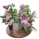 Set Floral Premium pentru Mormânt cu Ramă Metalică și Bază din Beton