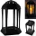 Set de 4 Lămpi Funerare Elegante, 31cm, Sticlă Neagră și Crom