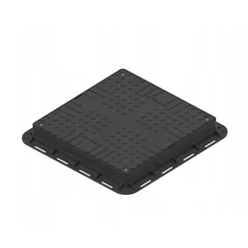   Capac de inspecție pătrat VODALAND 35487-20, PP negru, 700 × 700 mm, A15