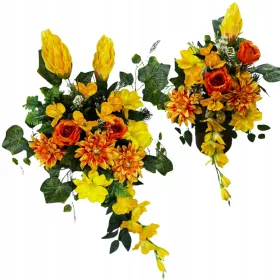   Aranjament Floral pentru Mormânt cu Vază și Suport de Flori