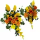 Aranjament Floral pentru Mormânt cu Vază și Suport de Flori