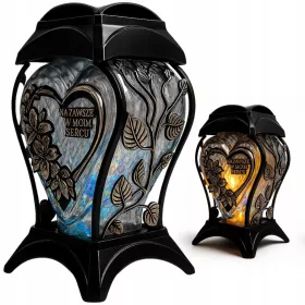   Set de 6 Lămpi Funerare Elegante cu Finisaj Negru-Auriu, 35 cm