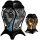 Set de 6 Lămpi Funerare Elegante cu Finisaj Negru-Auriu, 35 cm
