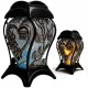 Set de 6 Lămpi Funerare Elegante cu Finisaj Negru-Auriu, 35 cm