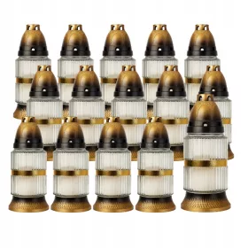   Lampion de Cimitir Mare din Sticlă, cu Motiv Decorativ – Set 15 bucăți