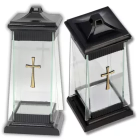 Lampion Decorativ 24 cm, Culoare Aurie, Set de 2 Bucăți