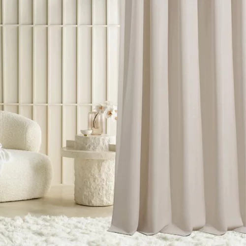 Perdea opacă de culoare bej deschis ROOM99 Laurel 180 × 280 cm